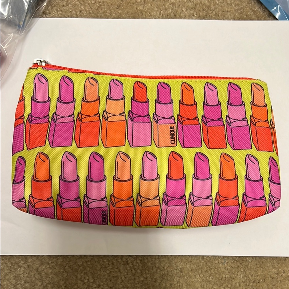 Colorful Lipstick Print Pouch